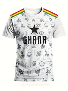 Ghana National Team Jersey with Star Pattern and Cultural Symbols, Authentic Fan Version for Training and Matches, Comfortable All-Season Wear, Stylish Football Jersey