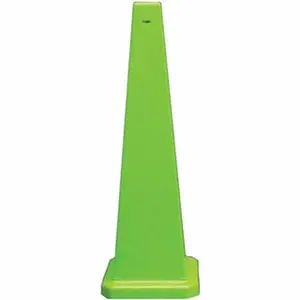 PRO-SAFE Blank No-Legend High-Visibility Safety Sign, 12" Wide x 36" High Lime Polypropylene Cone Floor Sign, For Restroom & Janitorial Use 13-600-36L, High-Visibility Safety Signs