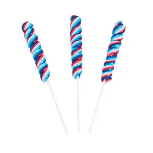 3" 14 oz. Patriotic Twist Red, White & Blue Cherry Lollipops - 24 Pc.