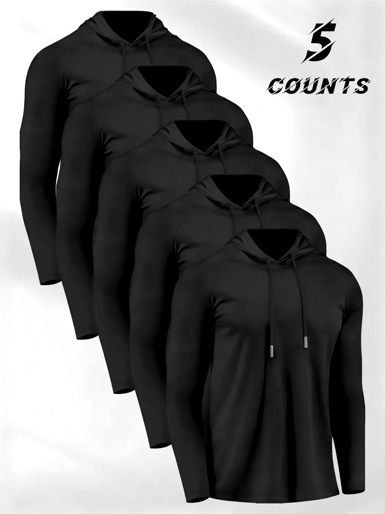 Men's Hooded Sweatshirt Set, Casual Sweatshirt Hoodie, Casual Fitted Long Sleeve Top, Sporty Style for Daily Wear & Outdoor Activities, All-Season Comfort