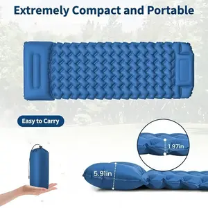 Sleeping Pad  Thick Inflatable Camping Mat with Pump & Pillow, Ultralight Self Inflating Camping pad, Backpacking Sleeping Mat for Hiking, Tent, Traveling