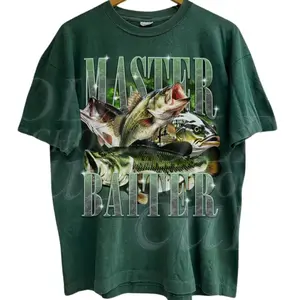 Master Baiter Retro Graphic T-Shirt, Bass Fishing Shirt For Men, Funny Fisher Tee, Husband Shirt, Bass Lovers Gift, Dad Gifts, Fish Lovers, Graphic tees, vintage clothing, unhinged shirts, men's vintage tees