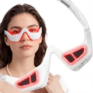 Ergonomic Red Light Therapy  Massager with Microcurrent, Anti-Aging Treatment for Dark Circles and Puffiness, Rechargeable Beauty Massager, White, Beauty Massagers eye massage tool