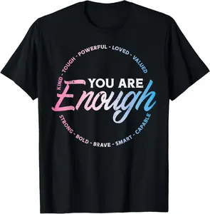 Transgender You Are Enough Trans Pride Flag LGBTQ Women Men T-Shirt Graphic tees