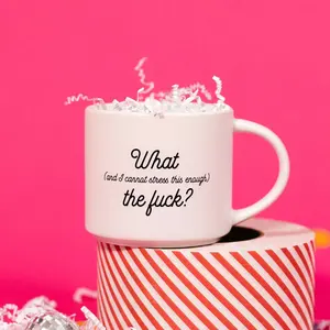 What The F Novelty Mug, Kitchenware Drinkware Cup