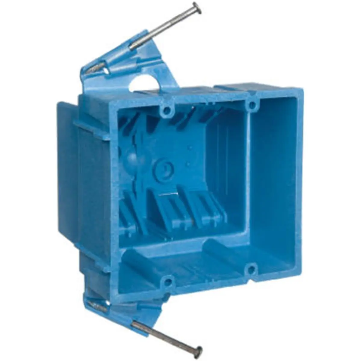 Thomas & Betts BH235A Super Blue 2-Gang New Work Wiring Box with Integral Cable Clamps, Super Tough Hard Body that Resists Flexing, 35 cu. in. Capacity, Item Weight, Holds Shape, Integral Clamps, 0.41 Lbs, Eliminates Metal Clamps And Screws