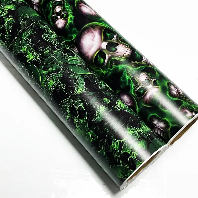 Skull Pattern Car Sticker, Graffiti Vinyl Wrap Film, Self Adhesive DIY Car Motorcycle Bicycle Decoration Sticker, Premium Skull Stickers, Skull Decal, Car Decals, Stickers for Cars, Car Exterior Accessories