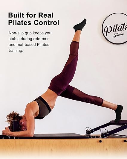 4 Pairs Anti-Skid Pilates Grip Socks with Cushioned Sole | Breathable Ankle Socks for Barre, Ballet, Pilates,Home Workout & Hospital Non-slip Yoga Socks for Women ‍️ spring