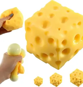 Quick Rebound Cheese Squeeze Toy, Soft Stress Relief Fidget Toy, Portable Novelty Desk Toy for Anxiety Relief, Suitable for Kids and Adults Squishy Sensory Play