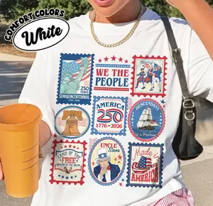 250th Usa Anniversary Stamps Shirt Comfort Colors, America 1776-2026 Tee, 4th Of July Semiquincentennial T-Shirt, Patriotic Merch Gift