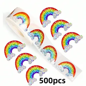 Rainbow Laser Stickers Roll, Waterproof Adhesive Decals for Luggage Guitar Water Bottle Phone Case Cellphone Casing Laptop Gifts, Cute Decorative Stickers