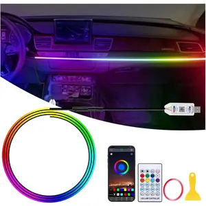 LED Lights for , 43.3in RGB Strip Light  LED Lights Interior with USB Port, App Control,  Sync, 146 LEDs Interior Ca r Lights for Women Men Gifts