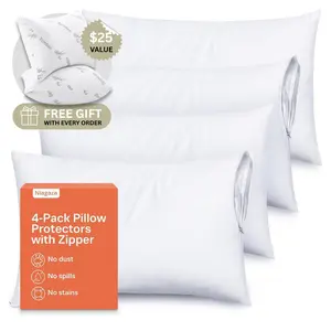 Niagara Pillow Protectors with Zipper – Breathable Microfiber, Auto-Lock Zipper, Dust & Stain Protection, Machine Washable, OEKO-TEX Certified