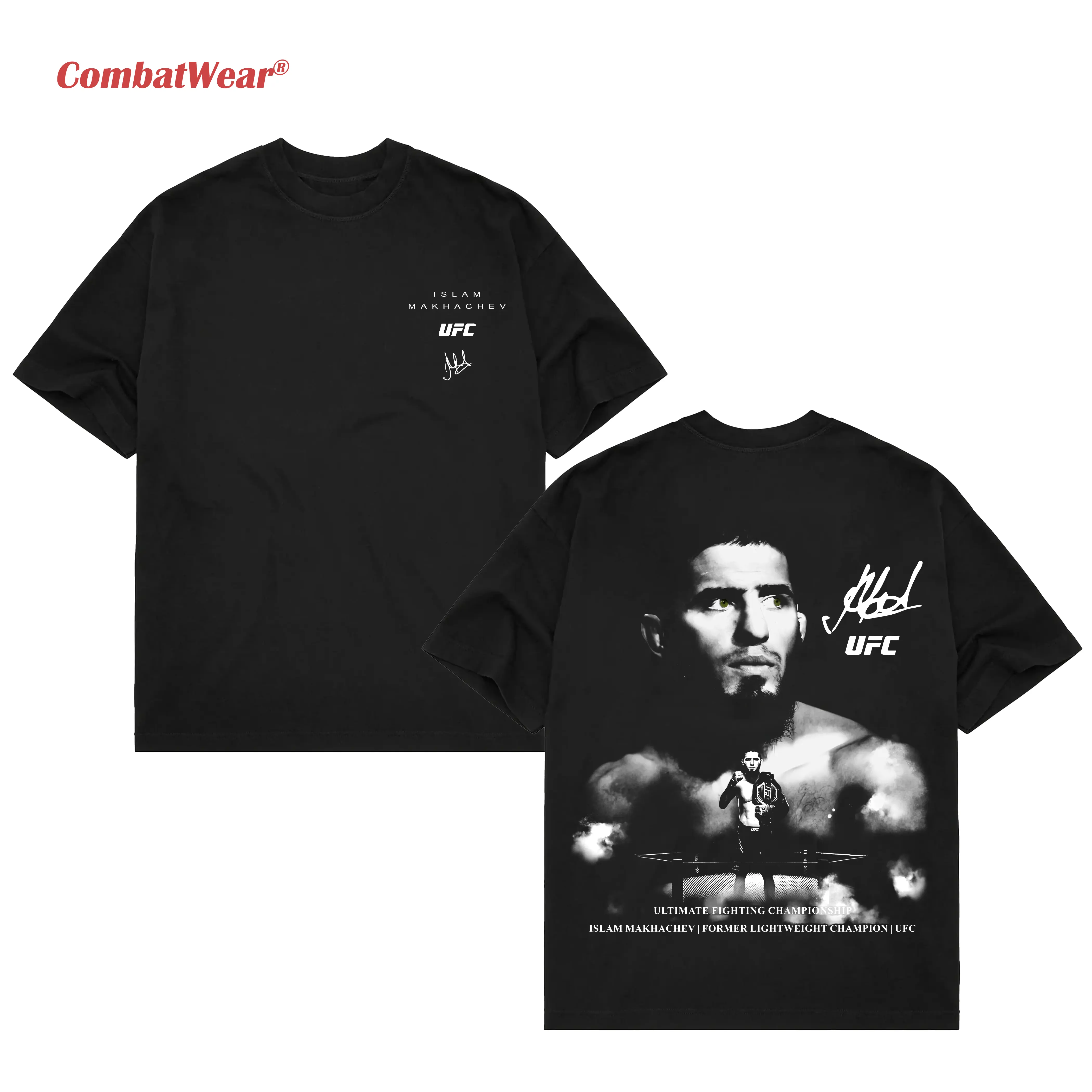 COMBATWEAR Islam Makhachev UFC 322 Tee, UFC MMA Fan Custom Graphic