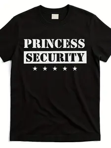 Men'S & Women'S Princess Security Birthday Party T-Shirt - Funny Princess Security Team Graphic Tee with Princess Security Text & Stars - Heavyweight 220GSM, Shirt for Birthday Celebrations, Princess Birthday Decorations, Playful Design