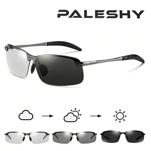 【dealsforyoudays】Paleshy HD Polarized Photochromic Sunglasses UV400 Protection, Unisex 2026 Summer Retro Oversized Simple Square Frame Fashion Accessories, Outdoor Sports Driving, Fishing, Golf, Running, Climbing Day Night Safety Glasses