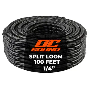 DC Sound 1/4" 5mm 100 Feet Split Wire Loom Cable Sleeves Conduit Protective Tubing