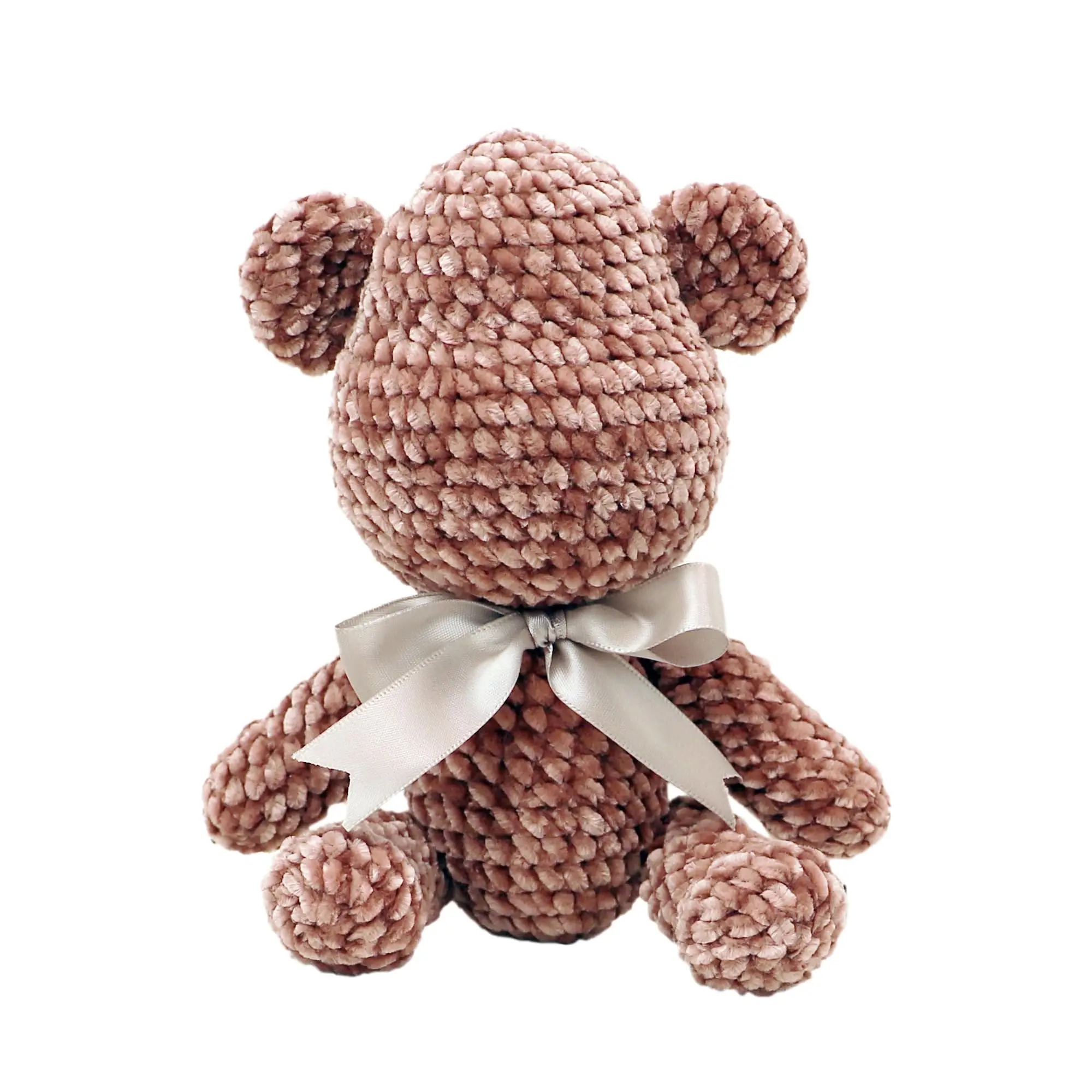 Handmade Crochet Bear Plush 10-Inch - Stuffed Animal for Nursery Decor, Baby Gifts & Home Accents