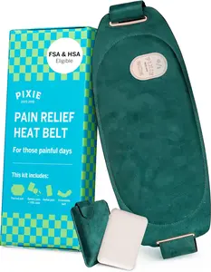 Pixie Period Heating Pad for Cramps - Thinnest Wearable Heating Pad for Feminine Care - Unnoticeable Under Clothes - Best Portable Heat Belt for Menstrual Pain Relief - FSA Eligible and HSA Eligible