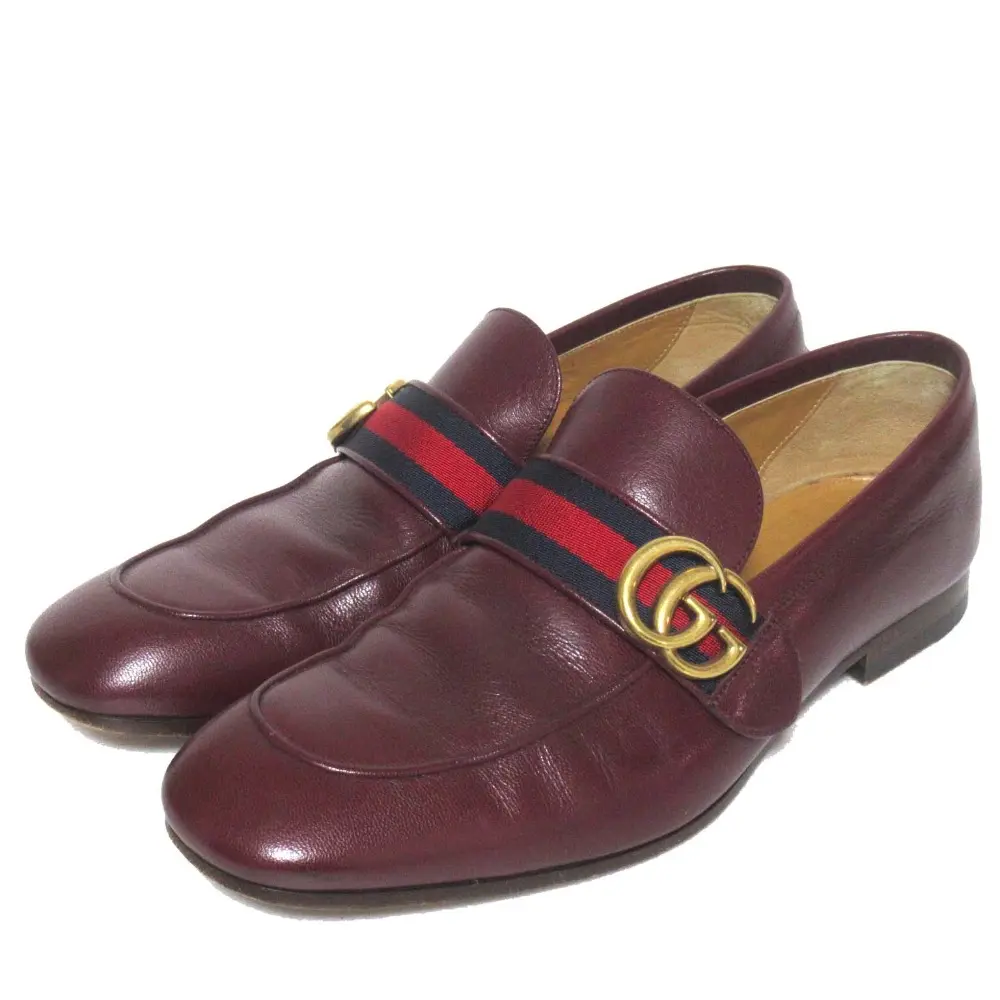 Pre-owned GUCCI Calfskin Small Leather Goods GG Marmont Loafer