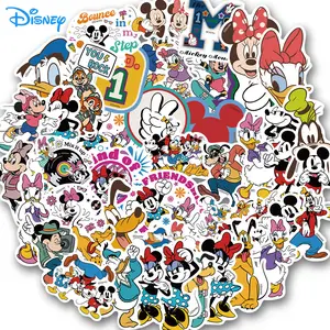 50pcs Disney Authorized Mickey Mouse Stickers Vinyl Cartoon Stickers for Water Bottles Laptop Luggage