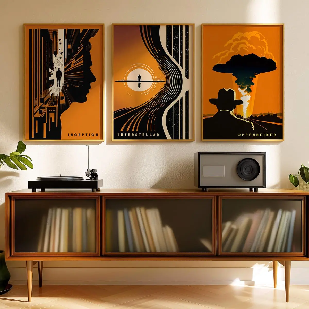 Oppenheimer Fan Art - Retro Movie Posters for Cinema Lovers And Decor, Christopher Nolan Set of 3 Prints, Room Decor, Unframed