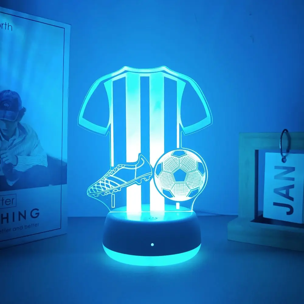 Dreamy Football Sports Night Light, 3D Illusion Lamp, 7 Color Changes, Touch Switch, Room Decoration, Great Gift Idea, Led Decoration, Decorative Light Decor