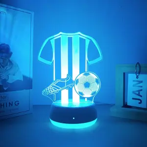 Dreamy Football Sports Night Light, 3D Illusion Lamp, 7 Color Changes, Touch Switch, Room Decoration, Great Gift Idea