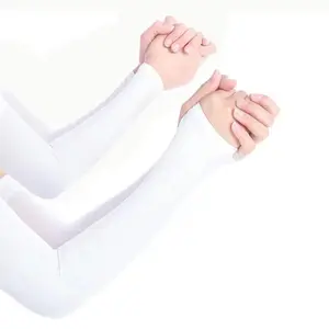 Ice silk sleeves solid color light board sunscreen ice sleeves outdoor riding UV protection summer arm guards for men and women long arm guards