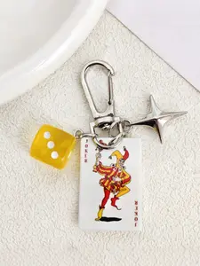 DIY Poker Card Keychain Set, Cool Star Pendant Key Ring, Bag Charm, Car Ornament, Valentine's Day Gift, New Year Gift