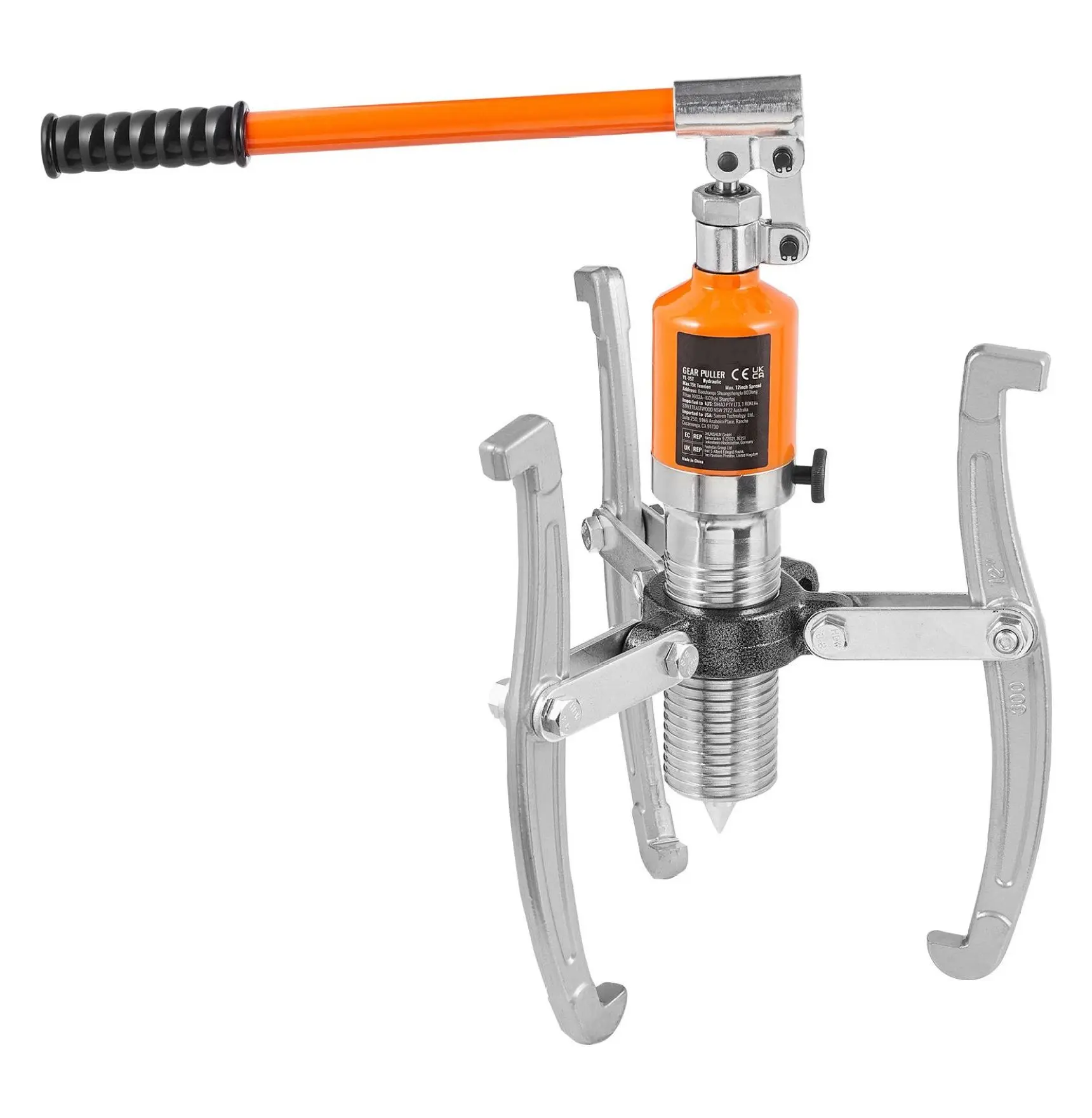 Hydraulic Gear Puller 15 Ton, 12" Wheel Bearing Separator - 2/3 Jaw, Vertical & Horizontal Puller Set with Case for Automotive & Machine Repair