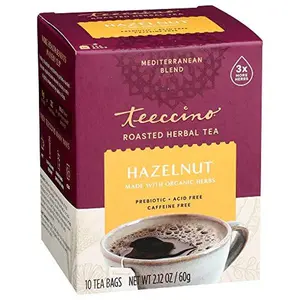 Teeccino Maca Chocolaté Herbal Tea - Rich & Roasted Herbal Tea That’s Caffeine Free & Prebiotic with Natural Energy from Adaptogenic Peruvian Maca, 10 Tea Bags