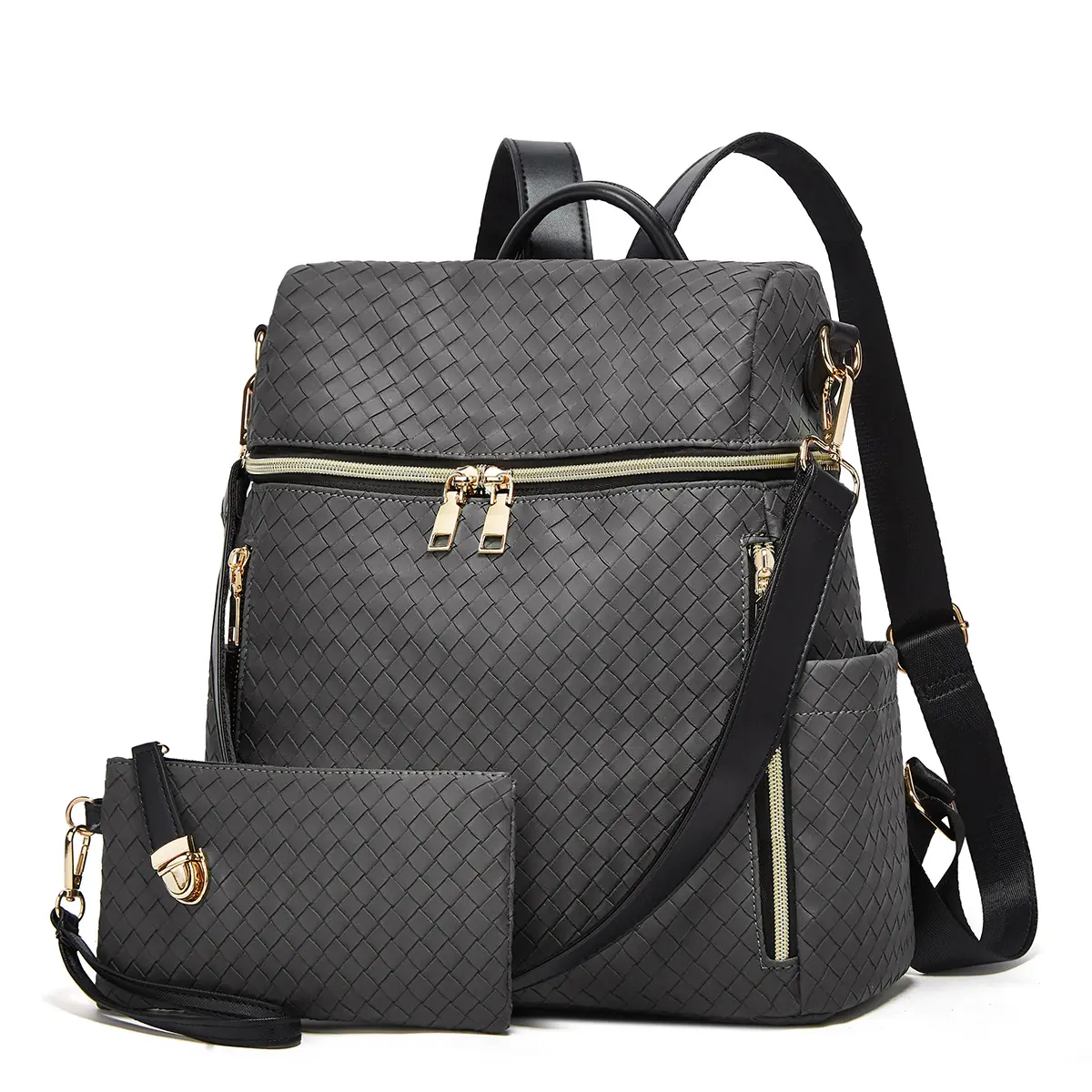 Backpack Purse for Women, Stylish Leather Shoulder Daypack, Multifunctional Casual & Lightweight for Daily Use and On The Road, Zipper, Everyday Carry, Shoulder Strap, Adults