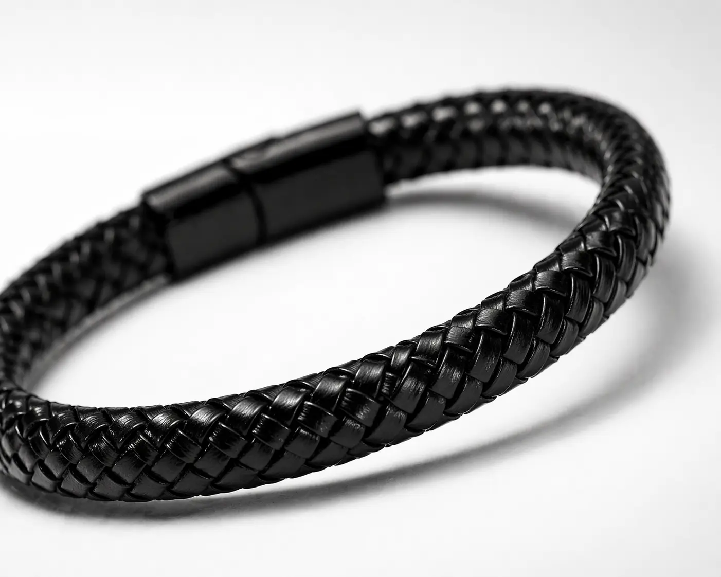 Black Red Braided Bracelet for Men | Magnetic Clasp | Daily Wear Wristband