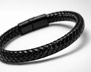 Black Red Braided Bracelet for Men | Magnetic Clasp | Daily Wear Wristband