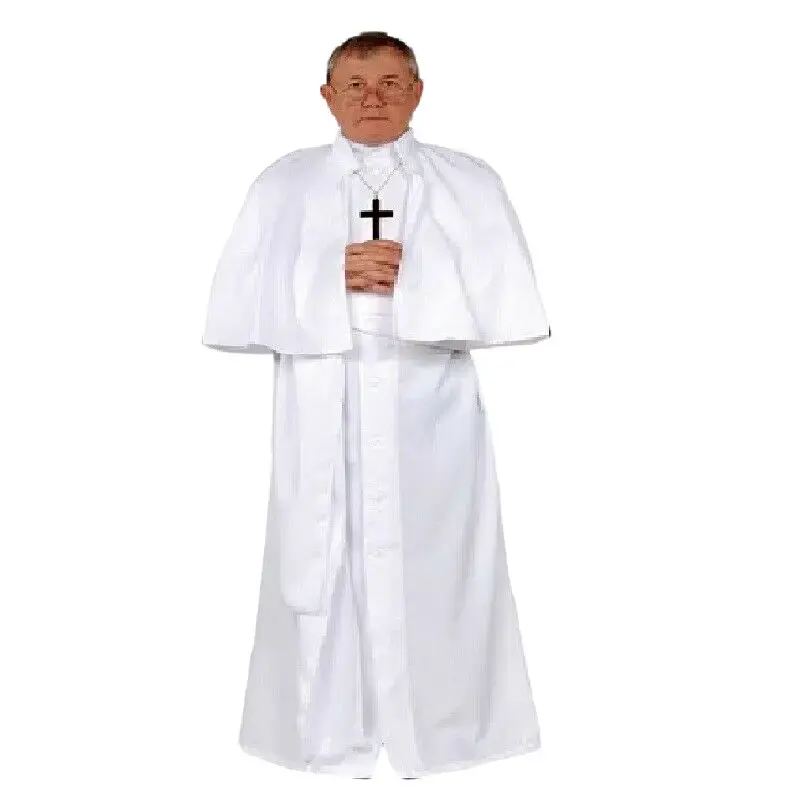 White Pope Robe - Religious - St. Nicholas - Christmas - Costume - Men - 2 Sizes