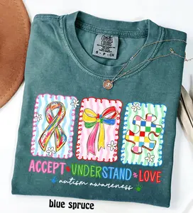Autism Awareness Comfort Colors T-Shirt, Autism Accept Understand Love Shirt, Autism Mom Tee, Special Education Teacher Gift