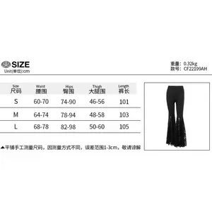 Goth Mall Flare Pants Sexy Black Lace Patchwork High Waist Vintage Harajuku Hippie Punk Grunge Streetwear Pants