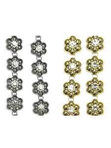Flower Trimmings 5 yds Gold or Silver Elegant Floral Design for Crafting and Decor