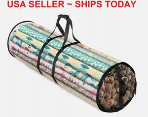 Christmas Wrapping Paper Storage Bag Container Organizer Plastic 41 Inch 24 Roll