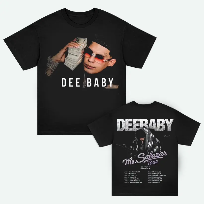 Deebaby Shirt 2025 Tour Two Sided Rapper Graphic T-Shirt Streetwear Music Fan Tee Trending T-Shirt