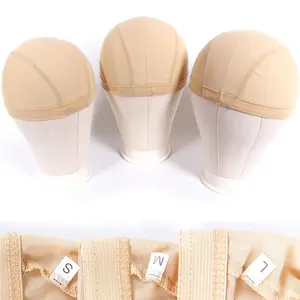 Mesh Dome Caps For Wig 6 count Stretchable Beige Mesh Dome Wig Cap Breathable Spandex Wig Caps For Making Wigs (6 Pcs, Beige, M)