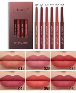 Pen waterproof not halo lipstick pencil pink matte lip color rotating lip liner set of beauty makeup，Creamy, easy-to-apply** texture -Matte finish，that lasts for hours