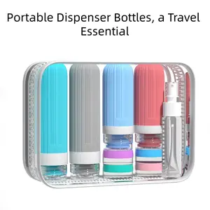 Silicone Travel Bottles Set, Portable Shampoo & Shower Gel Containers, Small Sample Storage, Ideal for Outdoor Trips, New Trending Item