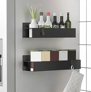 2 Pack Magnetic Spice Rack for Refrigerator, Moveable Magnetic Spice Racks, Kitchen Storage Rack, Suitable for Refrigerators, Microwave Ovens, Washing Machines, Saving Storage Space