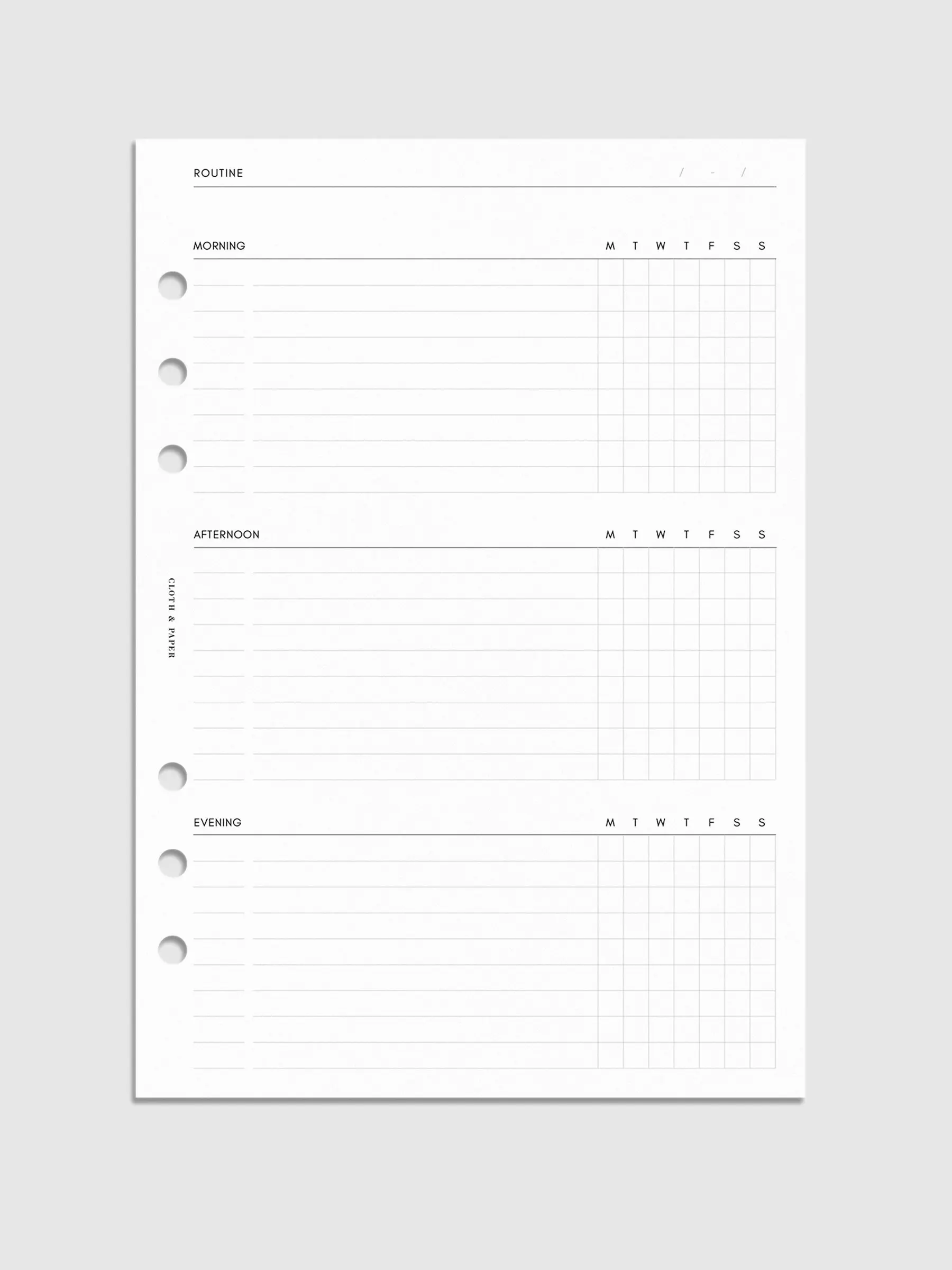 Routine Builder Planner Inserts - 5.8 Inches, Features Columns for Dates, Reminders, and Tasks, Ideal for Daily Planning