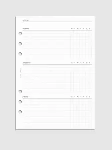 Routine Builder Planner Inserts - 5.8 Inches, Features Columns for Dates, Reminders, and Tasks, Ideal for Daily Planning