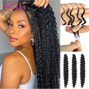 DOSAY Knots Bundles Hair Pre Separated Kinky Curly Crochet Human Hair Extension Invisible Lightweight Feather Crochet Braids Hair