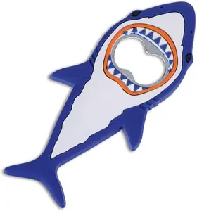 Shark Bottle Opener - Magnetic Ergonomic Stainless Steel Bottle Opener for Beer Soft Drinks & Soda - Soft Plastic Material - Kitchen Utensils Beverage