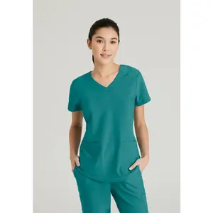 Grey's Anatomy Evolve Stretch Rhythm 2-Pocket Piped V-Neck Scrub Top
